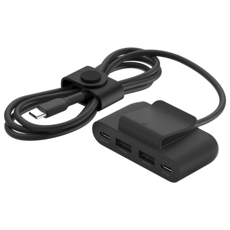 HUB CHARGEUR VOITURE 2 x USB, 2 x USB- 36W NOIR