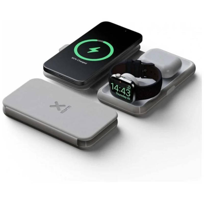 CHARGEUR DE VOYAGE SANS FIL PLIABLE 3 EN 1