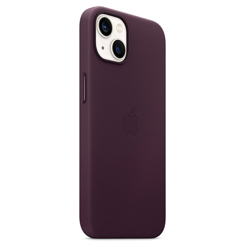 COQUE EN CUIR AVEC MAGSAFE POUR IPHONE 13 MINI CERISE NOIR