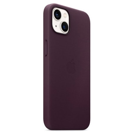 COQUE EN CUIR AVEC MAGSAFE POUR IPHONE 13 MINI CERISE NOIR