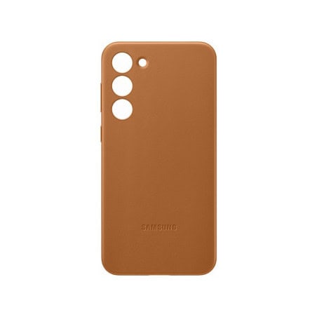 COQUE G S23 PLUS 5G SILICONE CUIR CAMEL