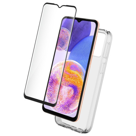 COQUE GALAXY A23 TRANSPARENT + VERRE TREMPE