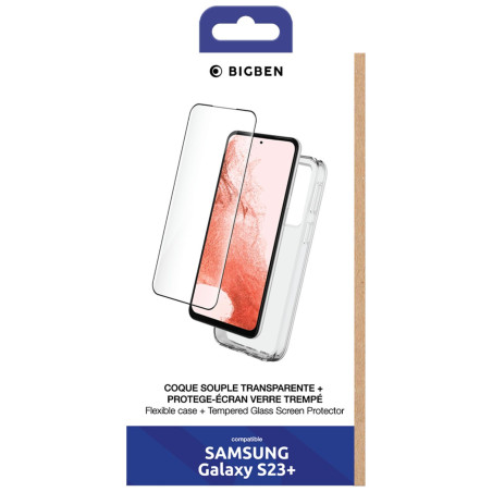 COQUE GALAXY S23 PLUS TRANSPARENT + VERRE TREMPE