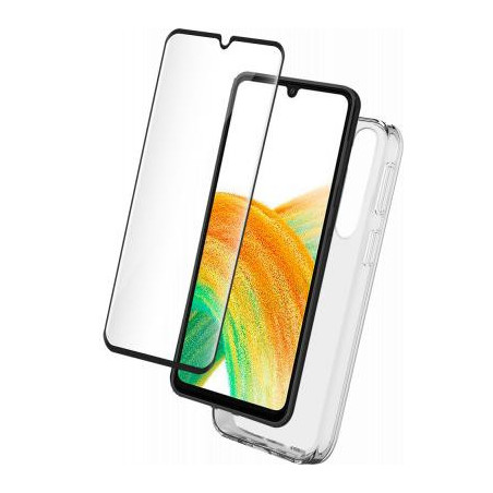 COQUE GALAXY A34 TRANSPARENT + VERRE TREMPE