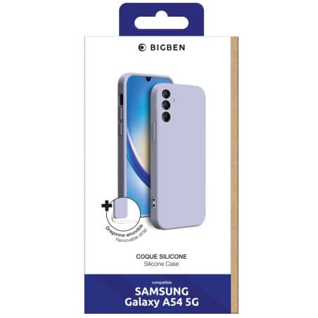 COQUE GALAXY A54 5G SILICONE ET DRAGONNE LAVANDE
