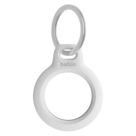 PROTECTIVE RING WITH METAL KEYCHAIN FOR AIRTAG WHITE