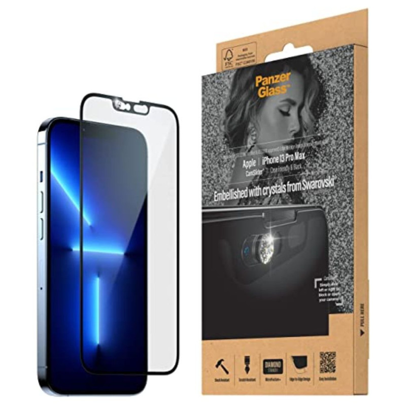 VERRE TREMPE POUR CAMERA POUR IPHONE 13 PRO/ PRO MAX CF & BLACK