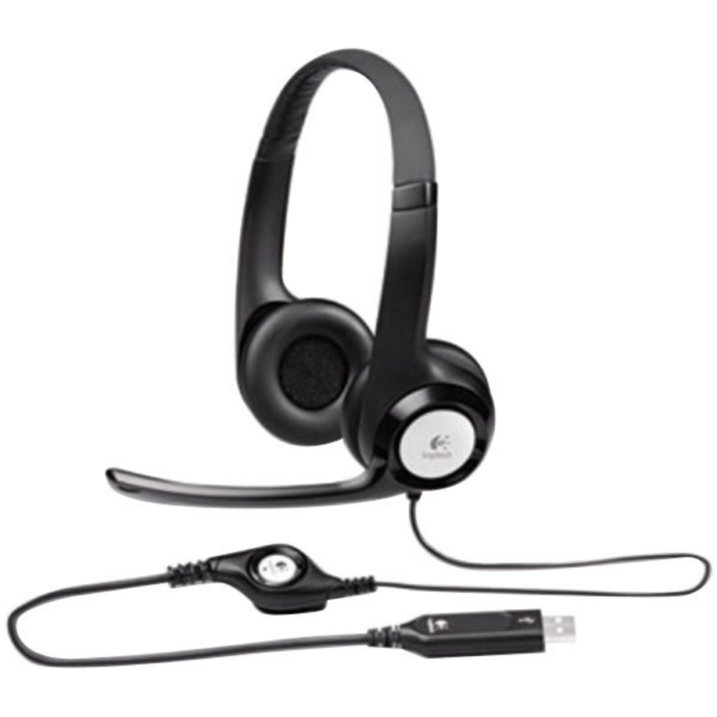 H390 USB BLACK HEADSET + MICROPHONE