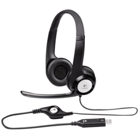H390 USB BLACK HEADSET + MICROPHONE