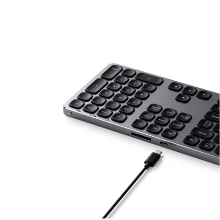 CLAVIER  BLUETOOTH  AVEC PAVE NUMERIQUE QWERTY GRIS SIDERAL