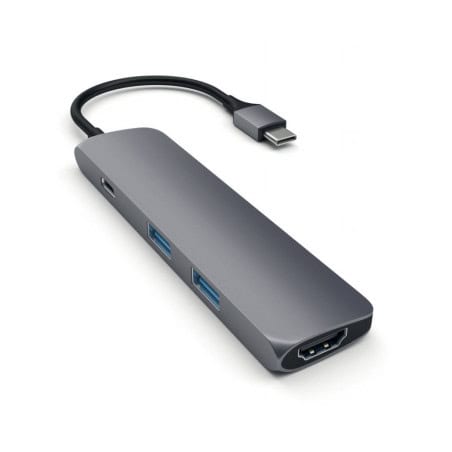 ADAPTATEUR MULTIPORTS SLIM  USB-C 4K GRIS SIDERAL